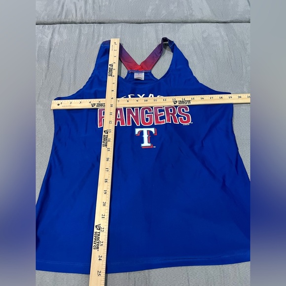 MLB Texas Rangers Genuine Merchandise Blue Red Ladies Racerback Tank Top sz L - Picture 5 of 5